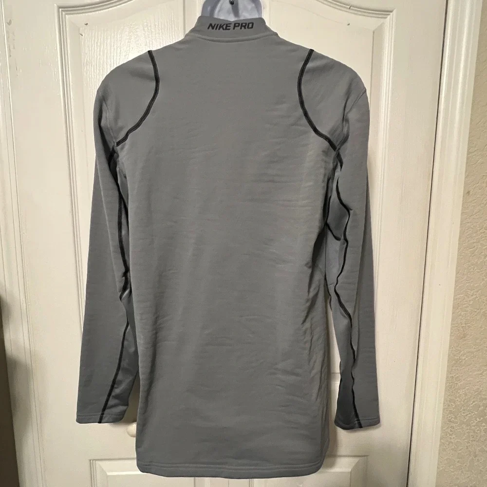 NWT Nike Pro Warm Men's Size L 1/4 Zip Training Top Gray Pullover 725033-066